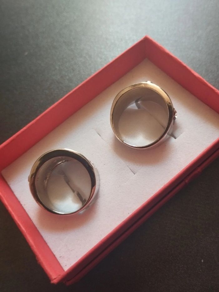 Lot de 2 bagues fleurs avec coffret - photo numéro 4