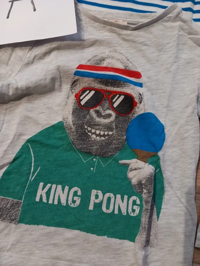 Lot 2 tee shirts manches longues animal dpam garçon 5 ans - photo numéro 2