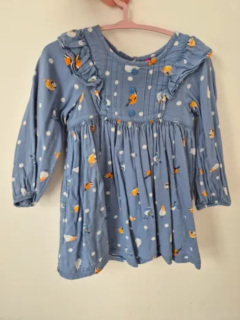 Robe à pois et oiseaux 24 mois orchestra