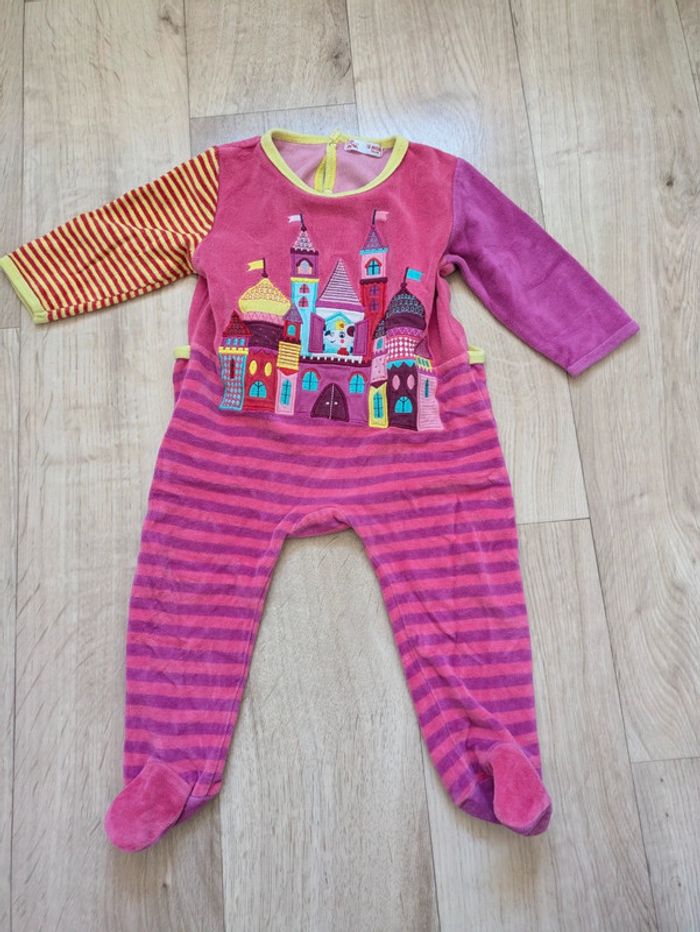 Lot 3 pyjamas velours fille 12 Mois - photo numéro 6