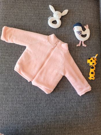 Gilet pilou-pilou réversible fille 9 mois