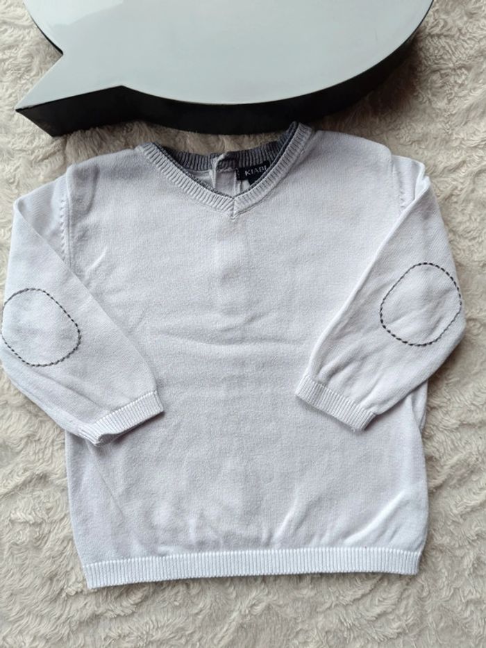 Pull col V Garçon 12 mois Kiabi 100% coton - photo numéro 2