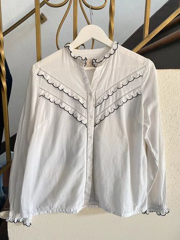 Chemisier Sezane blanc noir