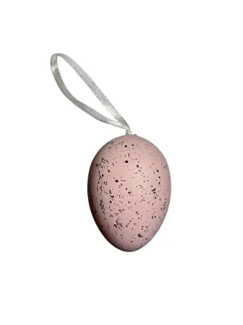 Œuf décoratif rose clair – 6,5 cm Neuf