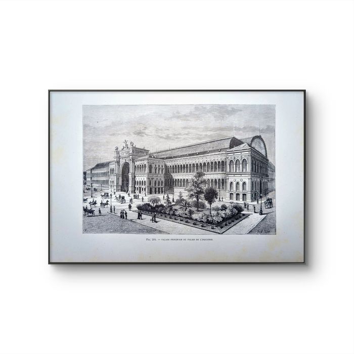Imprimée en 1883, le Palais de l'Industrie, Paris VIIIème. Vintage Authentique. - photo numéro 9