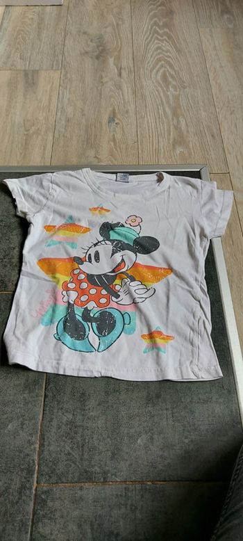 T shirt blanc Minnie 9/10 ans