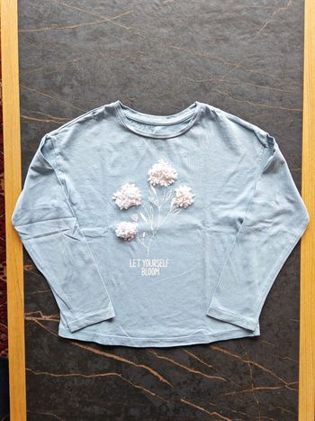T-shirt bleu à fleurs Tex 6-7 ans