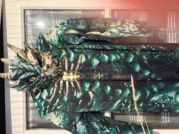 Déguisement enfant Halloween dragon squelette vert 7/10 ans