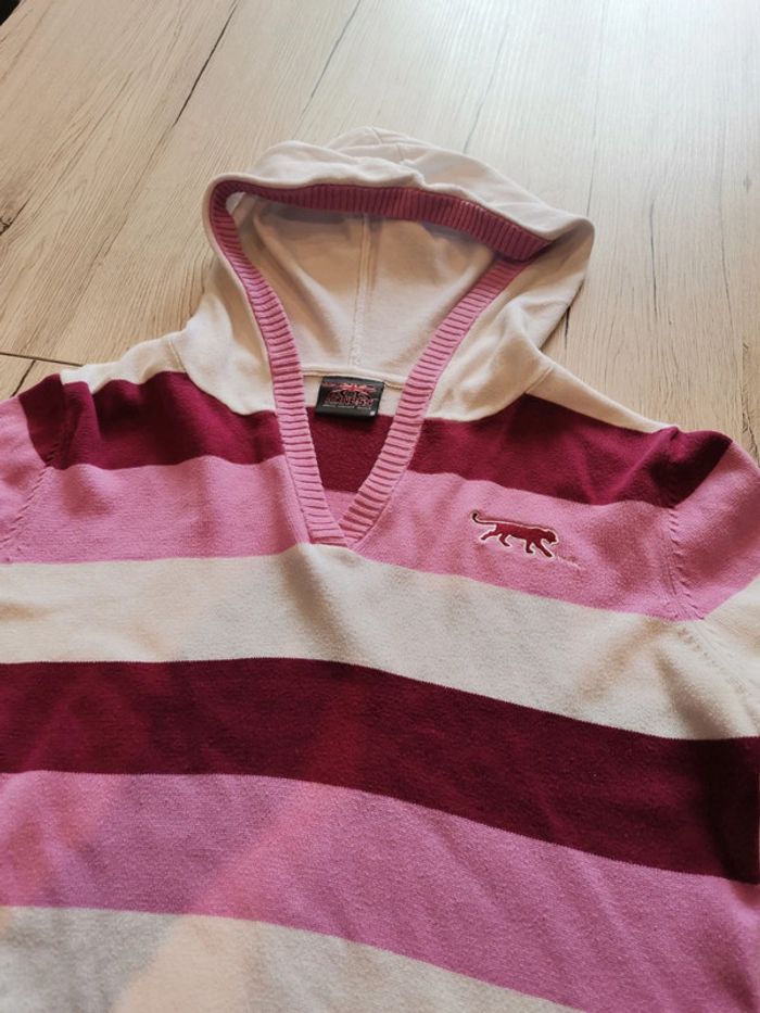 Pull Airness rose et blanc taille S - photo numéro 2