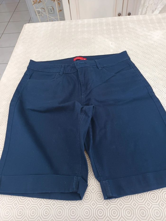 Bermuda Tissaia T 38 bleu - photo numéro 6