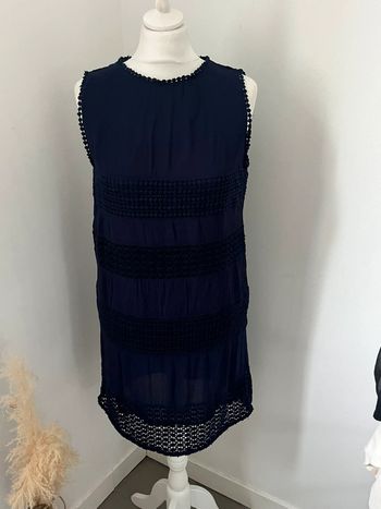 Robe bleue marine bi matière Zara M