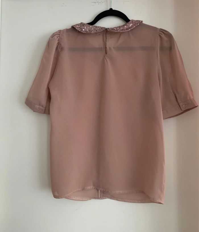 Blouse rose à sequins taille M - photo numéro 2