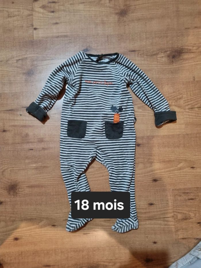 Pyjama velours 1 pièce