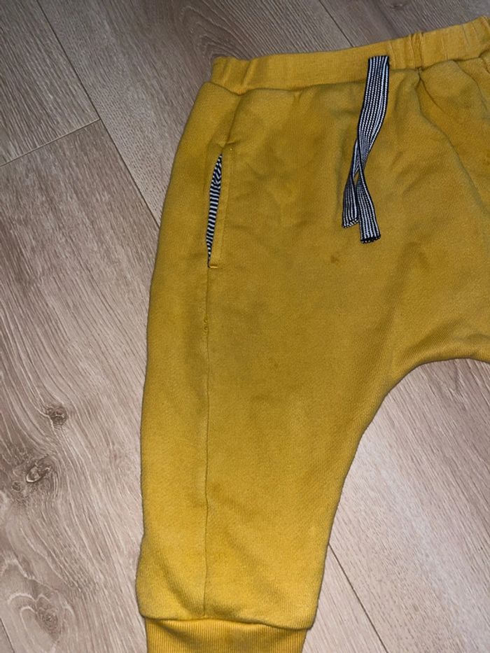 Pantalon style jogging petit bateau taille 12mois 74cm couleur moutarde - photo numéro 3