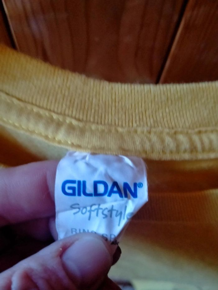 T-shirt jaune Gildan Taille M - photo numéro 3