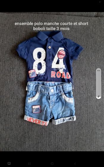 Ensemble bébé tee-shirt et short en jeans