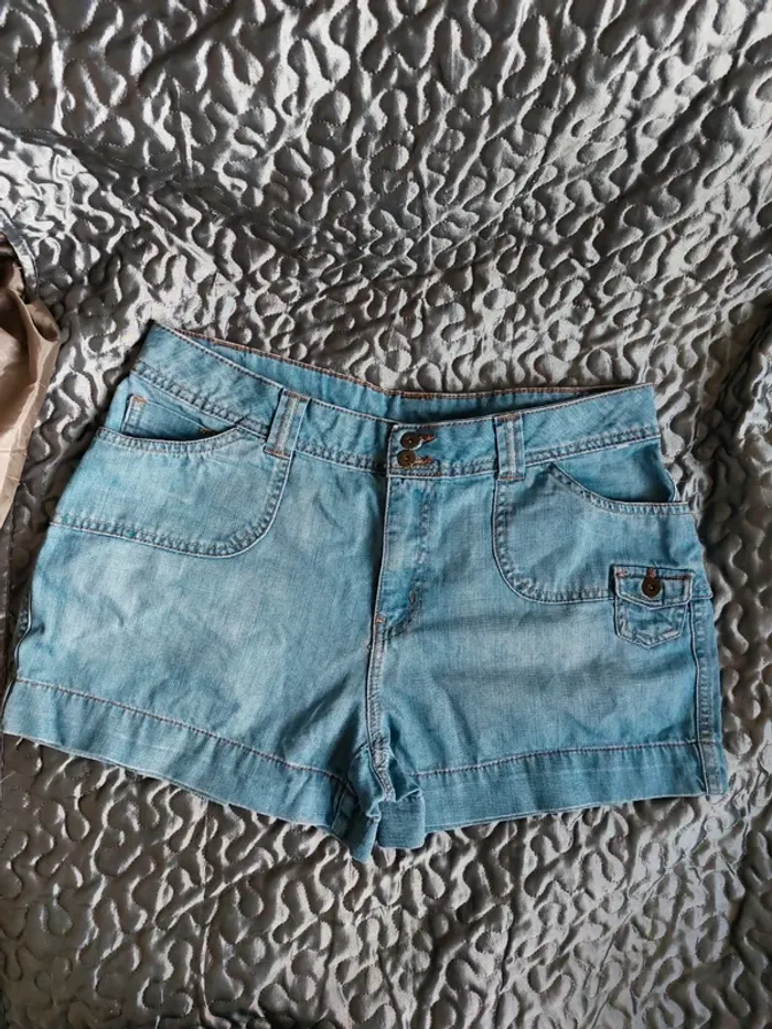 Short jean délavé 42