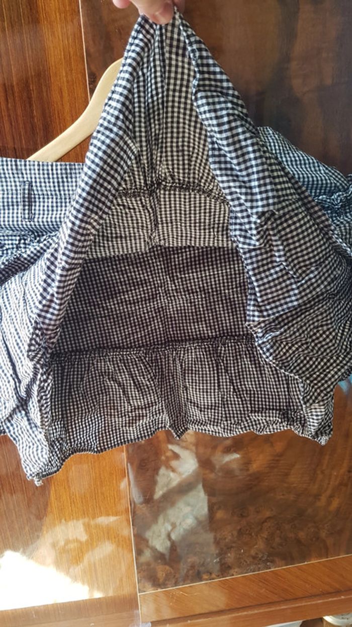 Jupe courte plissée petits carreaux couleur noir et Blanc - photo numéro 5