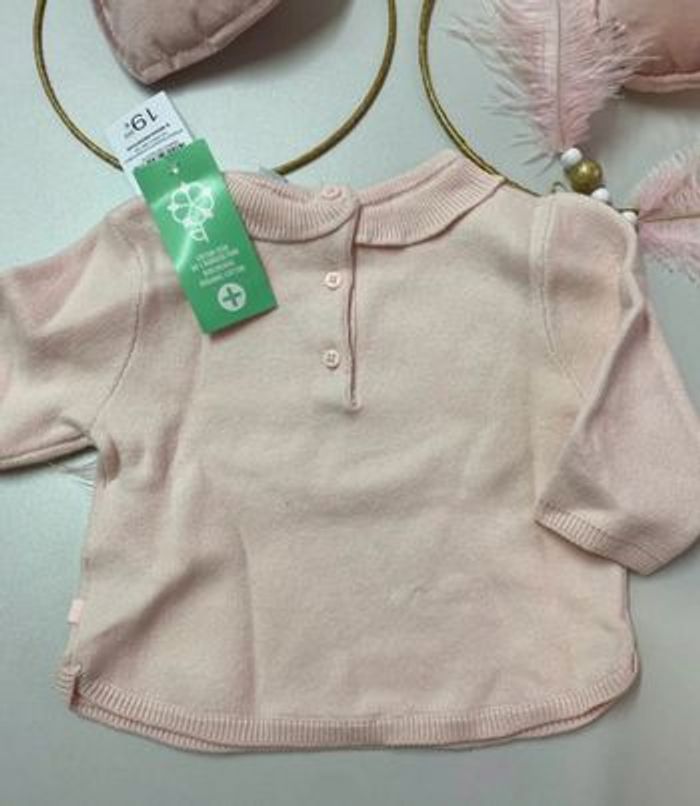 Pull maille bébé fille - neuf - Obaïbi - Taille 6 mois - photo numéro 2
