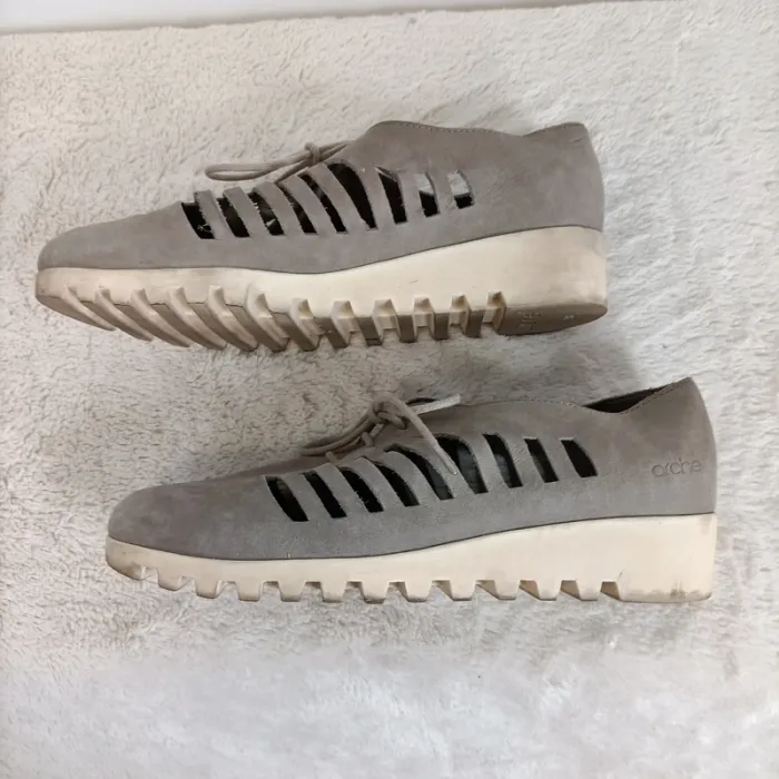Chaussures aérées arche cuir 38 été gris - photo numéro 5