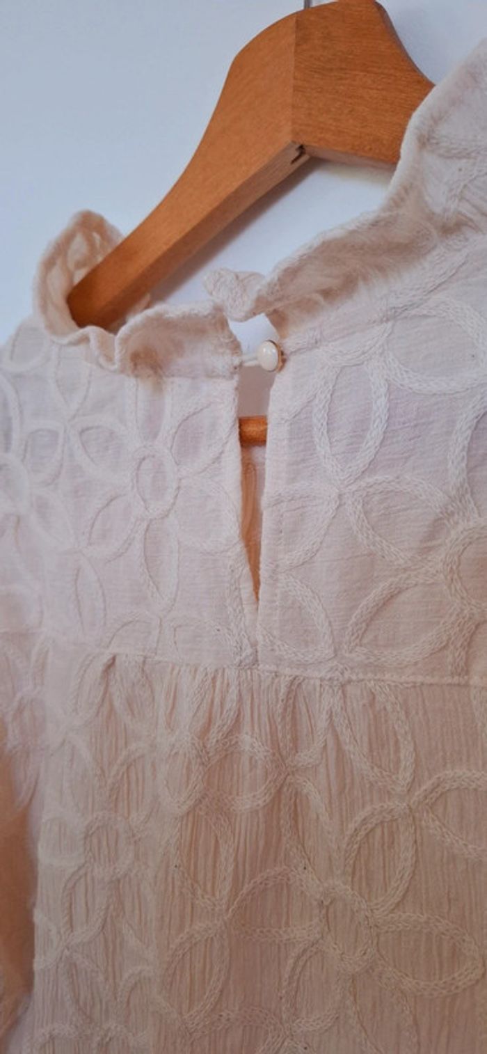 🤍 Blouse bohème écrue – Neuve - dentelle florale & chic Parfaite pour la rentrée - photo numéro 11