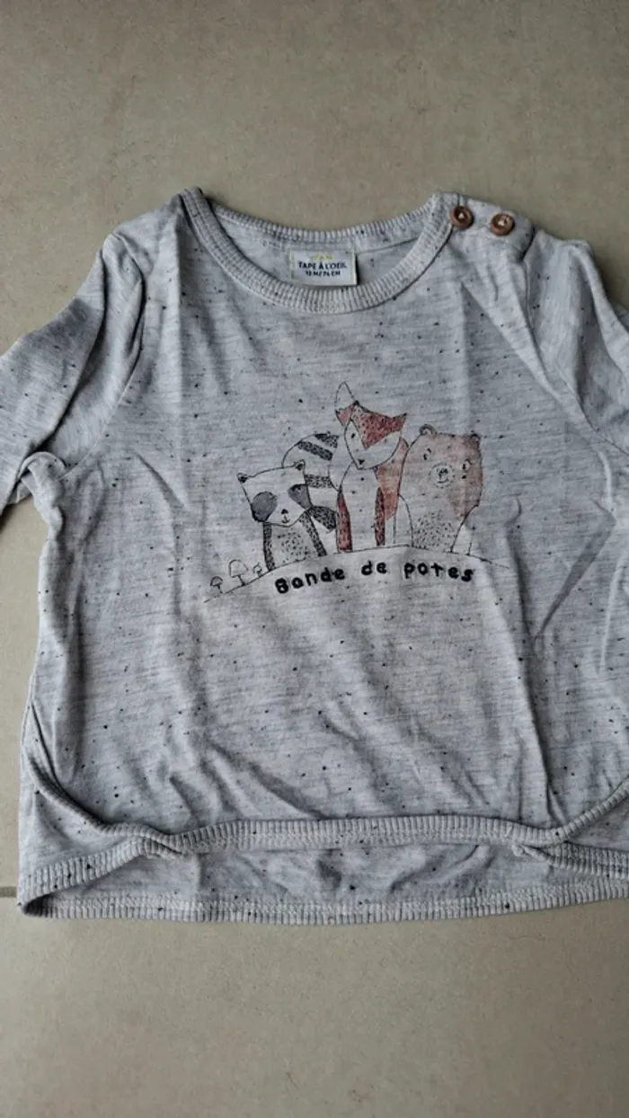 Lot 3 tee-shirts manches longues 12 mois - photo numéro 9