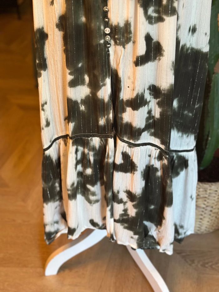 Robe longue kaki et blanche dos nu - Goa Paris - Taille S - photo numéro 4
