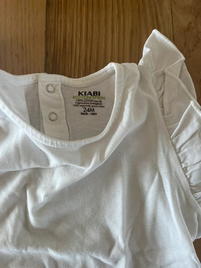 🤍 Tee-shirt blanc – 24 mois – Kiabi 👶 - photo numéro 3