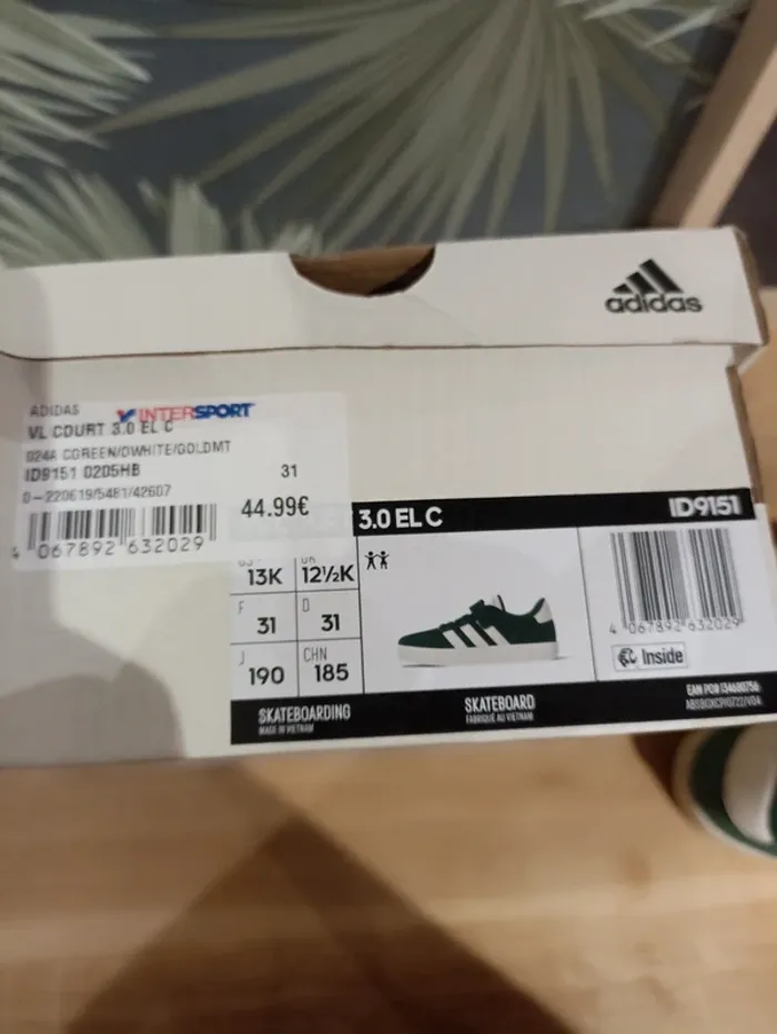 Baskets adidas vertes taille 31 - photo numéro 6