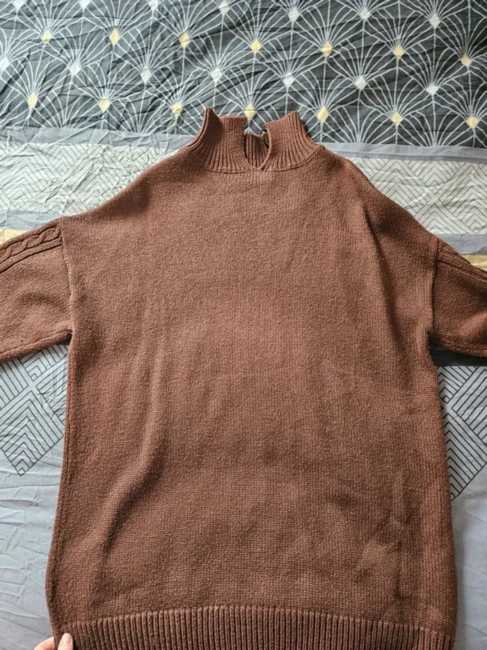 Pull maille chocolat Bonprix 36/38 - photo numéro 4