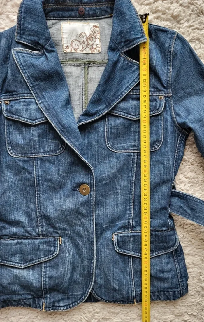Veste en jean bleue Zara Trafaluc Taille 36 - photo numéro 20