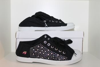 baskets tennis en toile noire avec strass 36