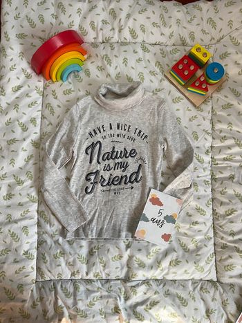 sous pull col roulé gris 5 ans gémo