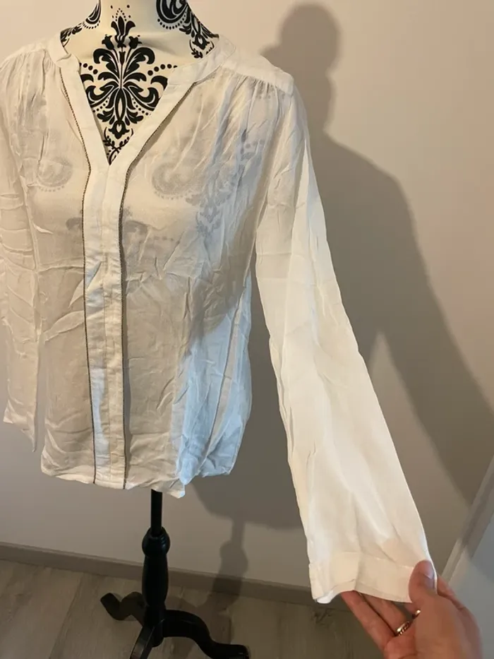 Chemisier blouse blanc La Halle - Neuf - Taille 38 - Style romantique 🤍 - photo numéro 2