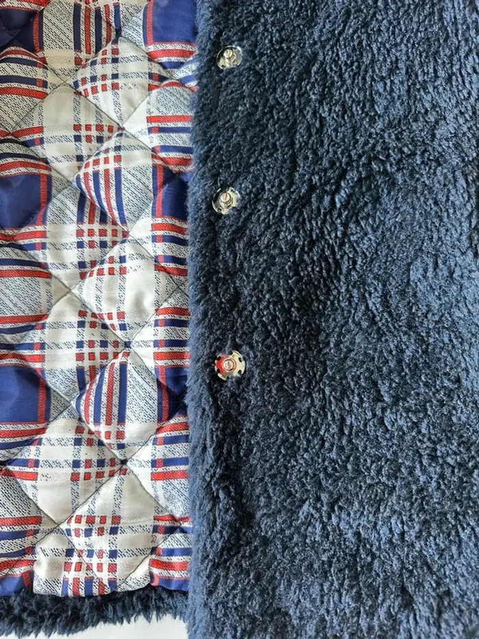 Manteau bleu marine col CKS - photo numéro 4
