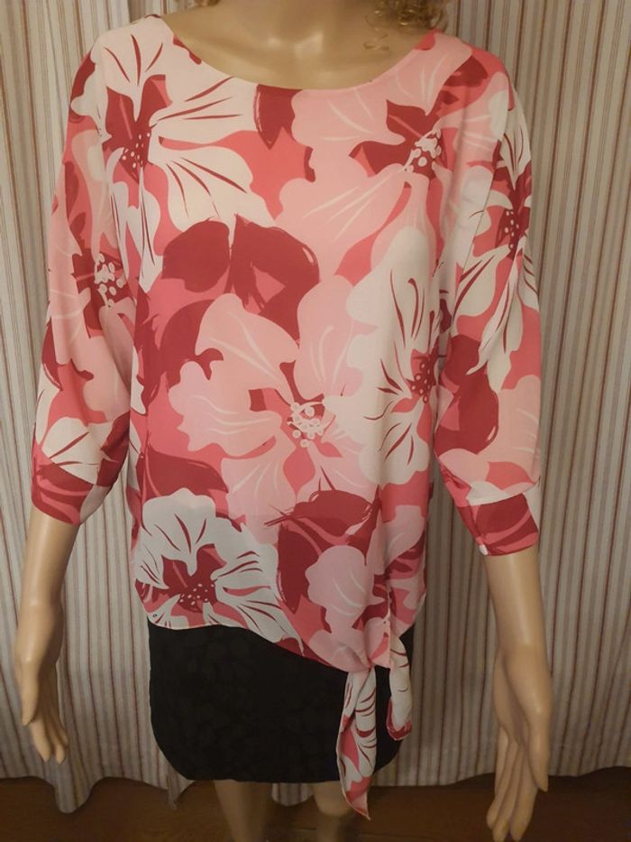Blouse fleuries Terra di Siena taille 38/40 - photo numéro 7