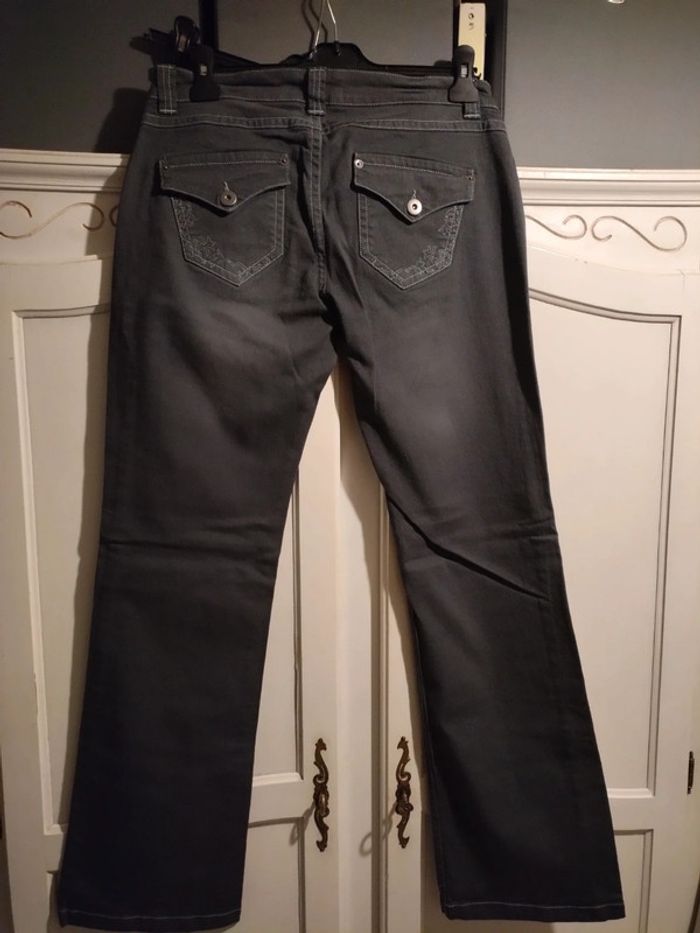 Pantalon jean gris Promod a jambes larges neuf avec étiquette taille 42 - photo numéro 4