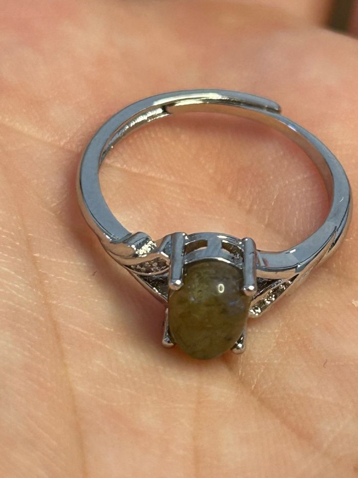 Bague réglable en laiton et labradorite - photo numéro 4