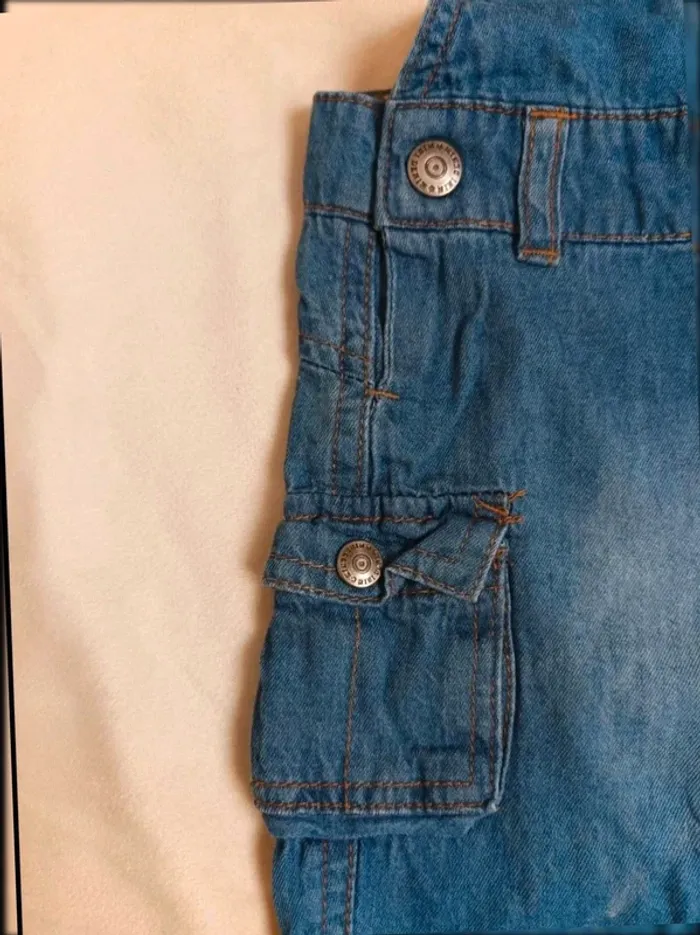 Salopette short effet jean Kiabi fille 18 mois - photo numéro 3