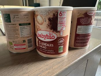 3 boîtes de 5 céréales cacao baby bio