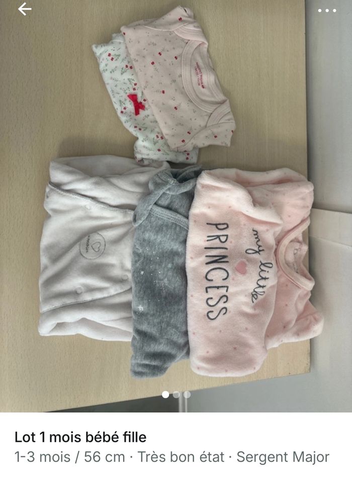 Lot vêtements bébé fille 1 mois et 3 mois - photo numéro 9