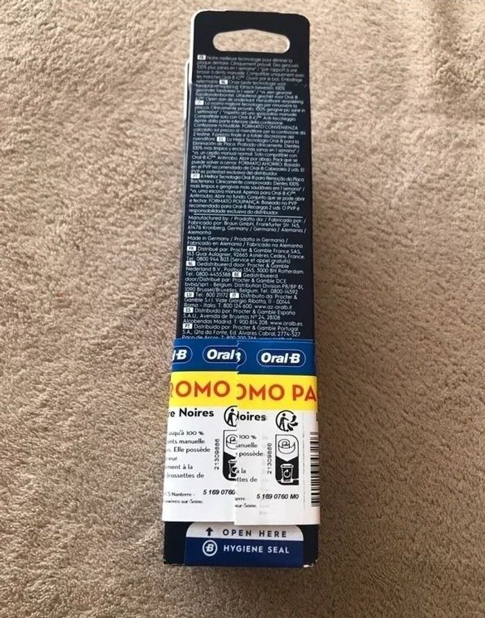 Neuf lot de 6 brossettes oral b io gentle care noires Jamais ouvert - photo numéro 2