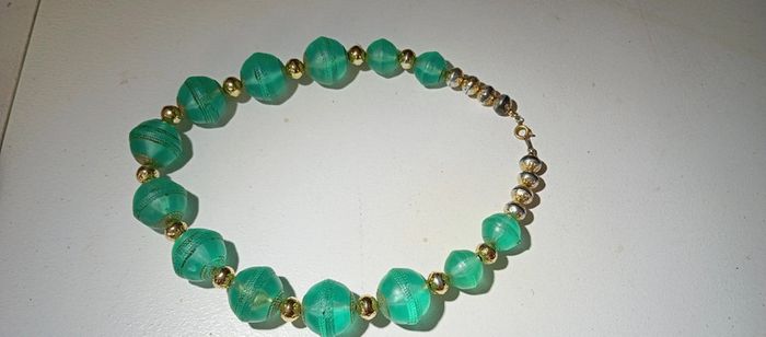 Collier grosses perles transparentes - photo numéro 5