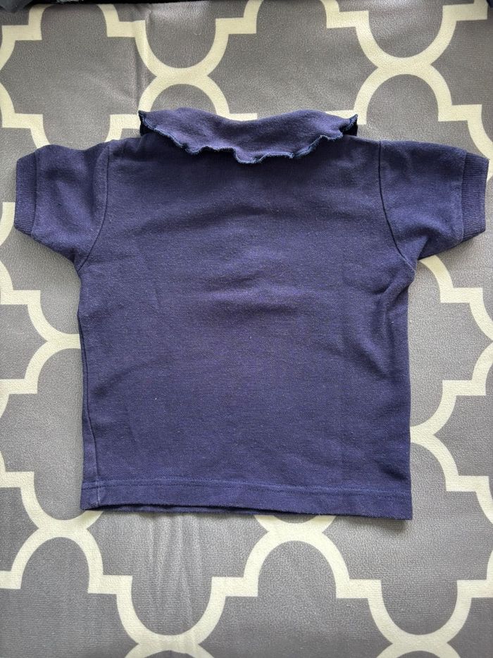 Polo Jacadi bleu marine colle festonné - photo numéro 2