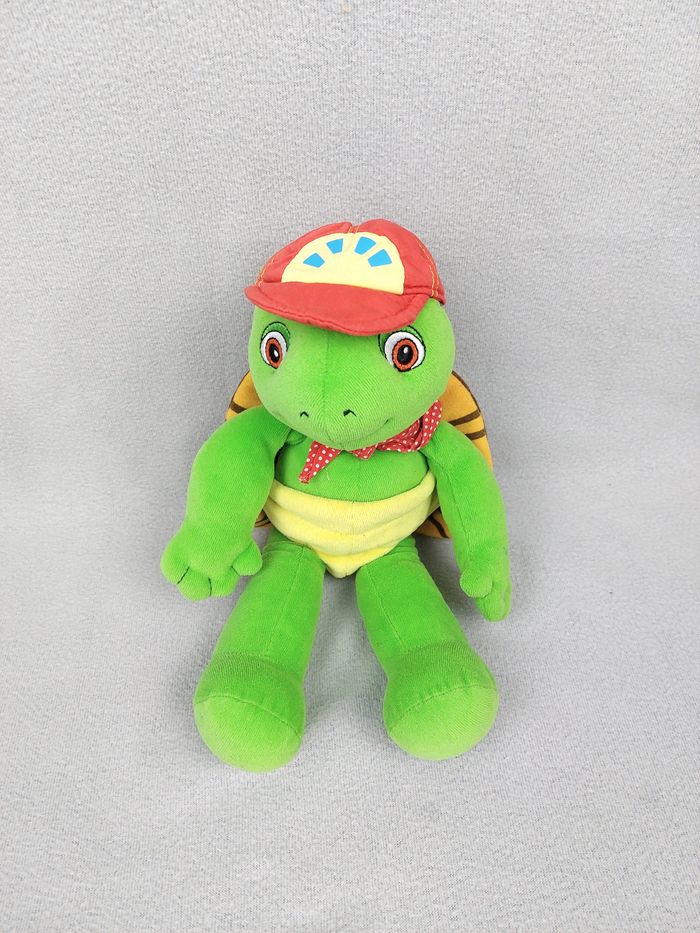Peluche doudou tortue FRANKLIN JEMINI bandana rouge pois 35 cm - photo numéro 2