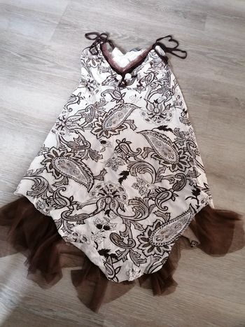 Tunique blanche et marron