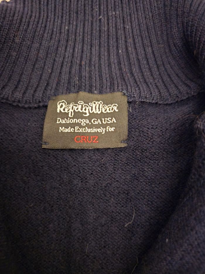 🌟 Pull col camioneur full zipp bleu marine Cruz homme - Taille XL 🌟 - photo numéro 4