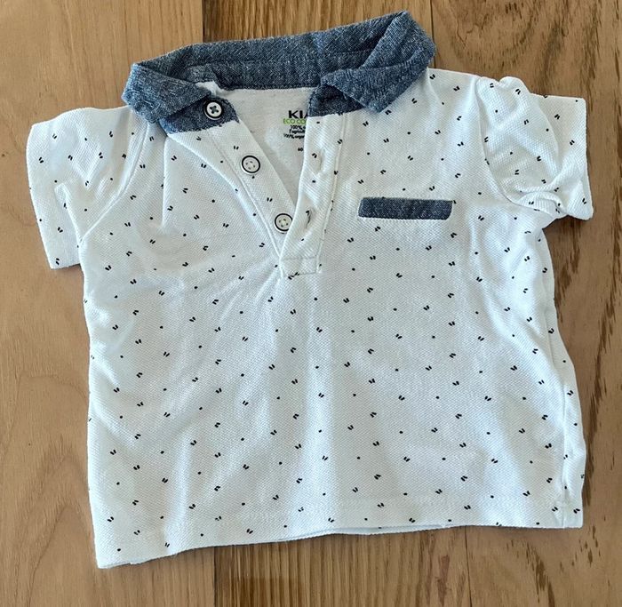 Polo garçon 3 mois – Kiabi – Motifs bleu et blanc