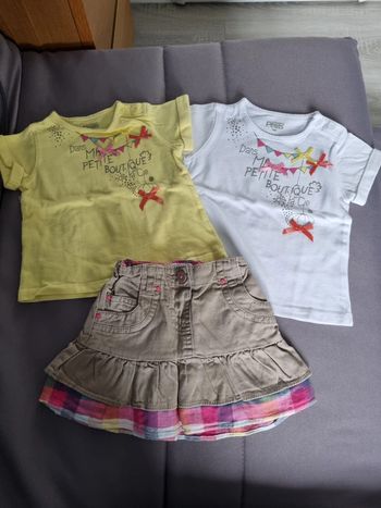 Jupe 2 t-shirt 18 mois la compagnie des petits