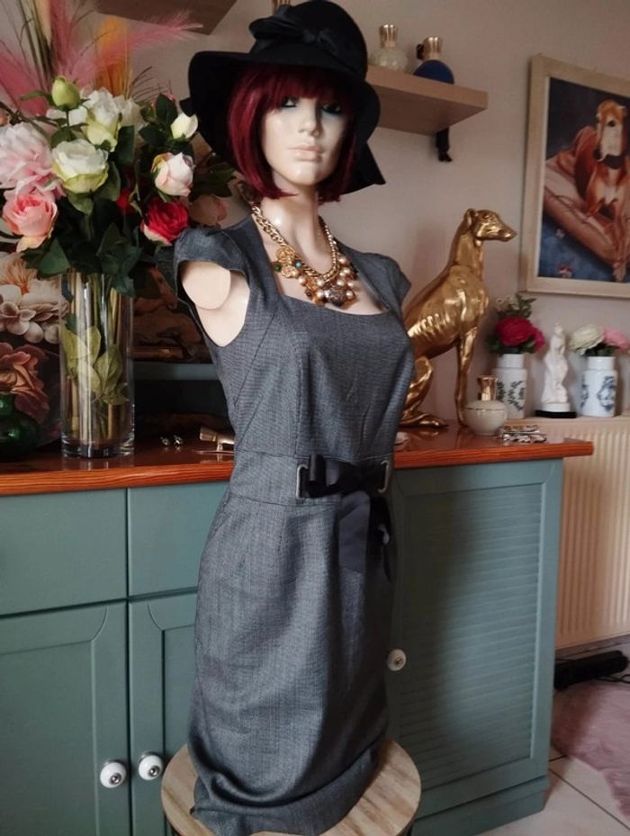 🌹Robe Graphique Vichy & Ruban Satin Caroll T36/38🌹